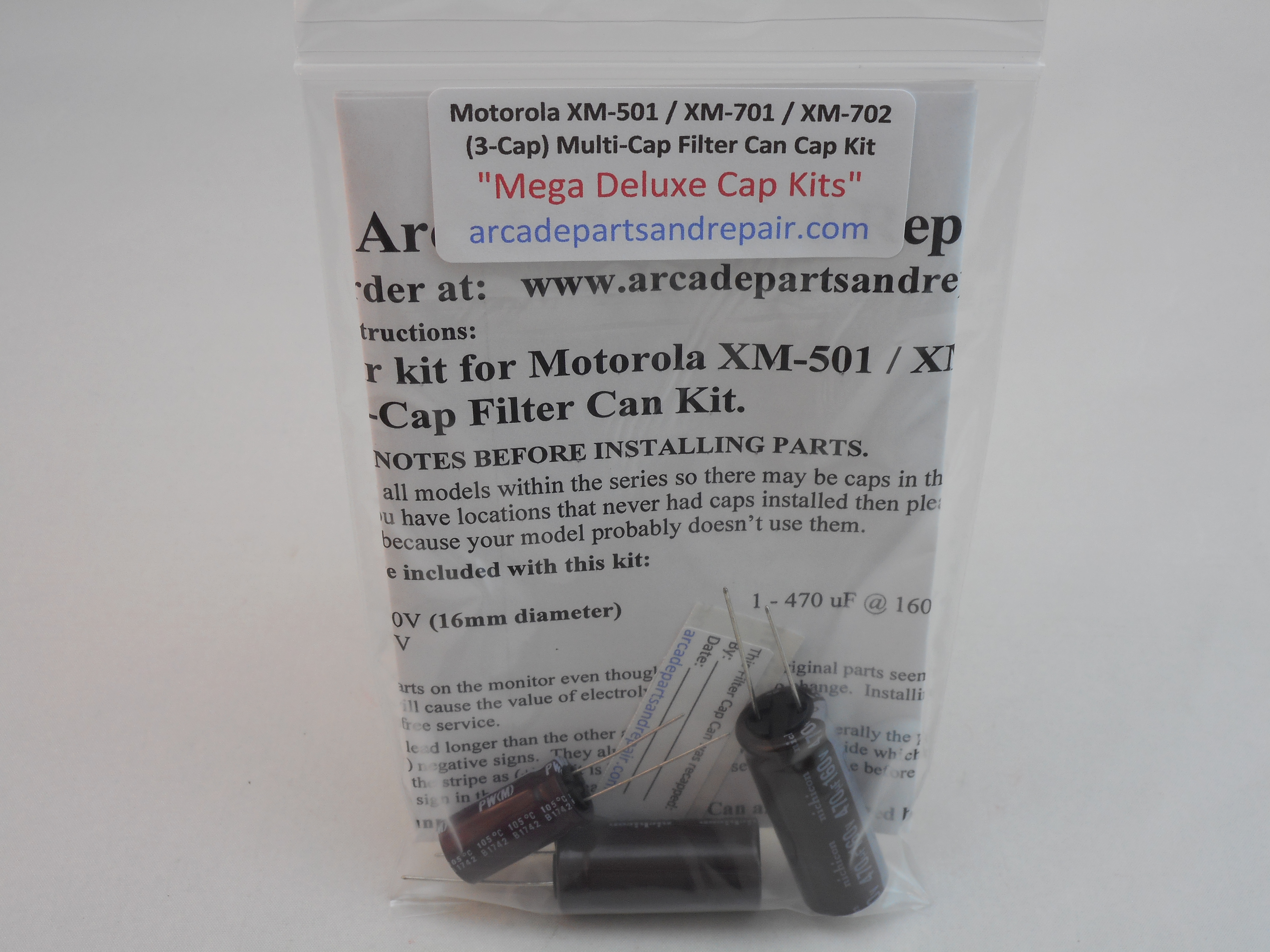 Motorola XM-501 / XM-701 / XM-702 C43 (3-Cap) Filter Cap Can Kit